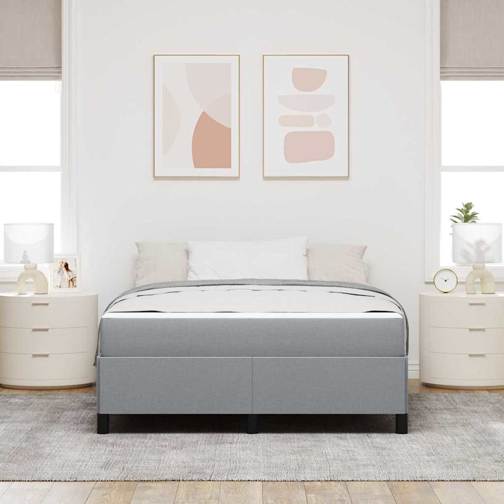 Krevet s opruga kutije Svijetlo siva 140 x 190 cm tkanina