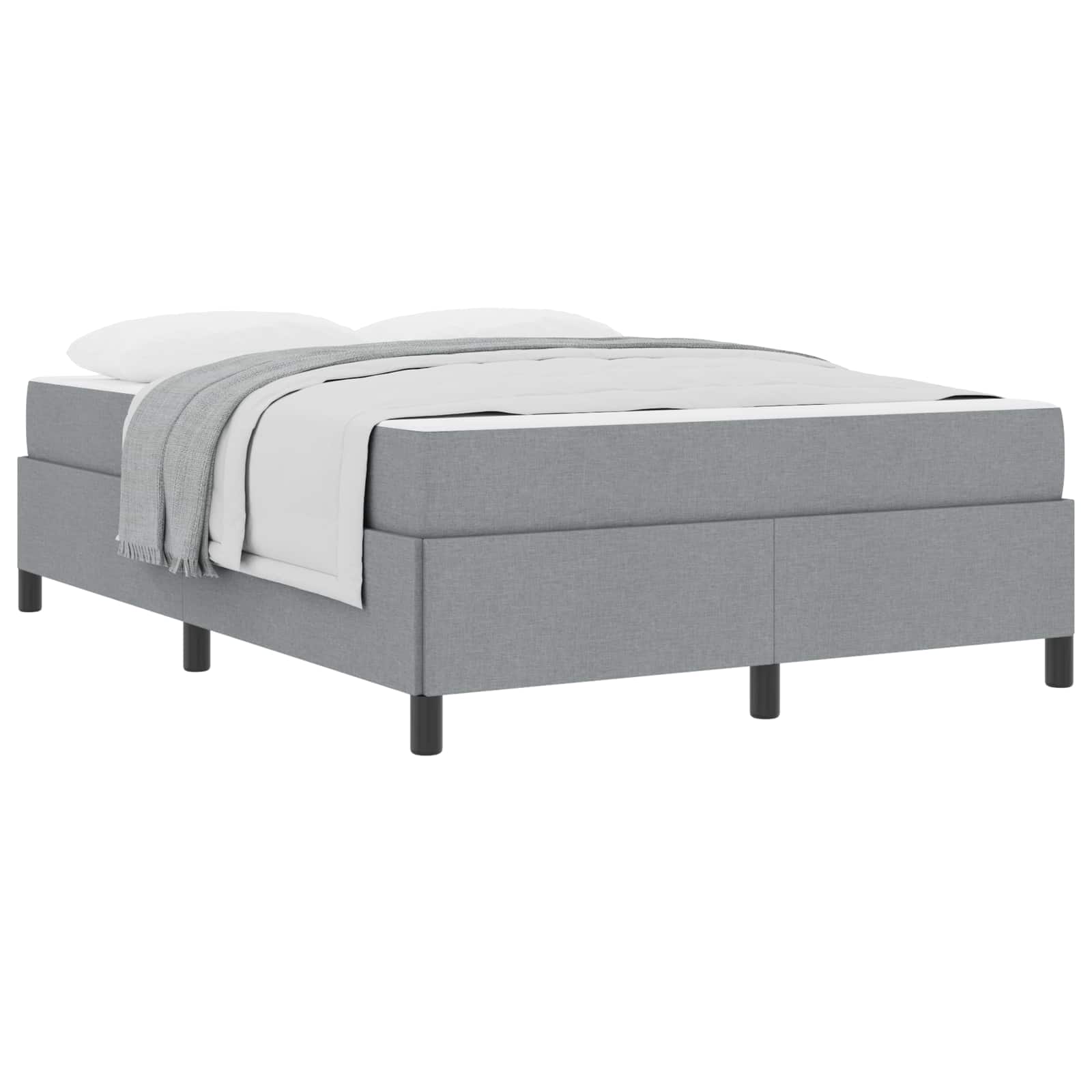 Krevet s opruga kutije Svijetlo siva 140 x 190 cm tkanina