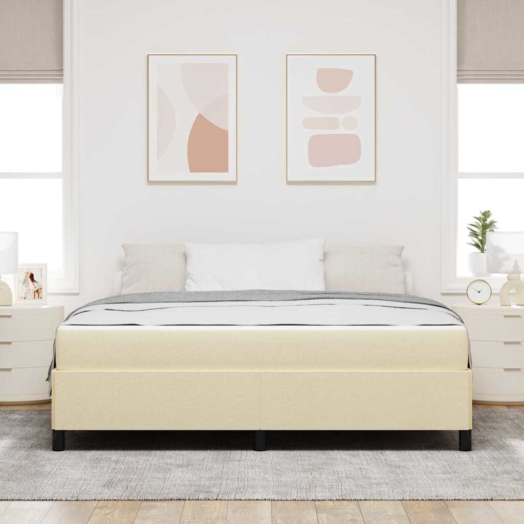 Krevet s opruga kutije Krema 180 x 200 cm tkanina