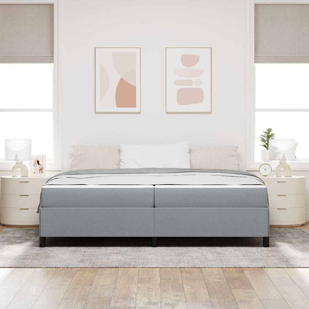 Krevet s opruga kutije Svijetlo siva 200 x 200 cm tkanina