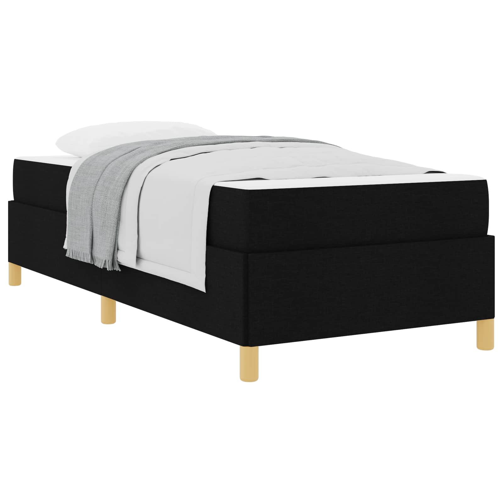Krevetna konstrukcija Crna 90 x 190 cm tkanina