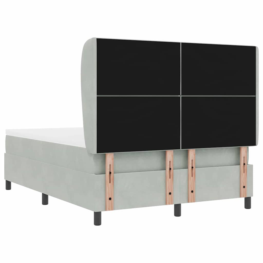 Krevet s opruga kutije Svijetlo siva 190 x 140 cm Baršun