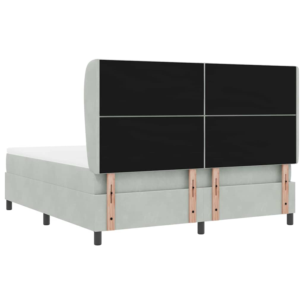 Krevet s opruga kutije Svijetlo siva 200 x 180 cm Baršun