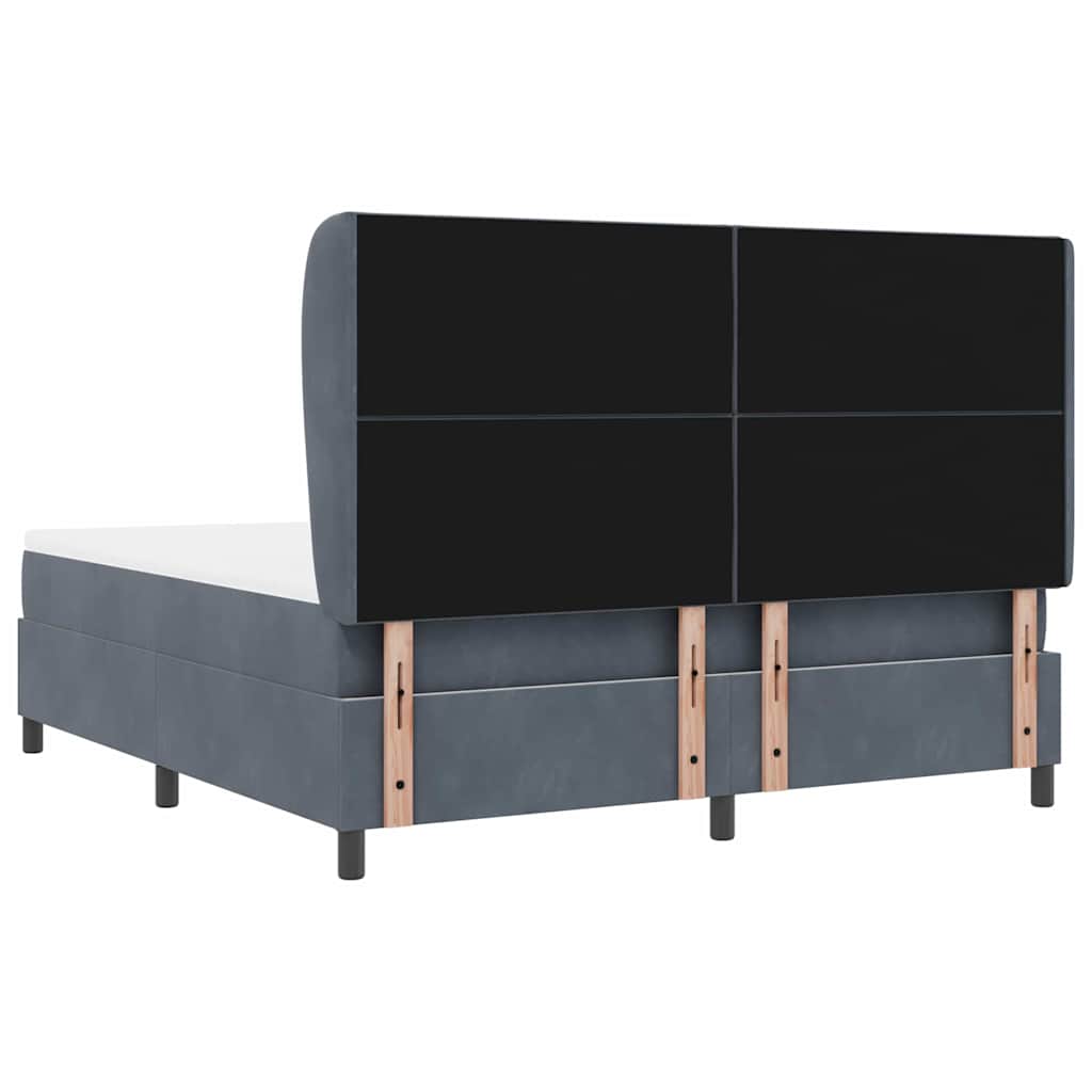 Krevet s opruga kutije Tamno siva 200 x 180 cm Baršun