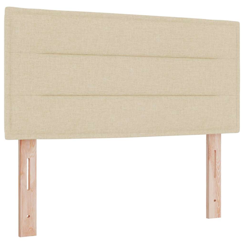 Krevet s opruga kutije s uzglavljem Krema 200 x 80 cm tkanina
