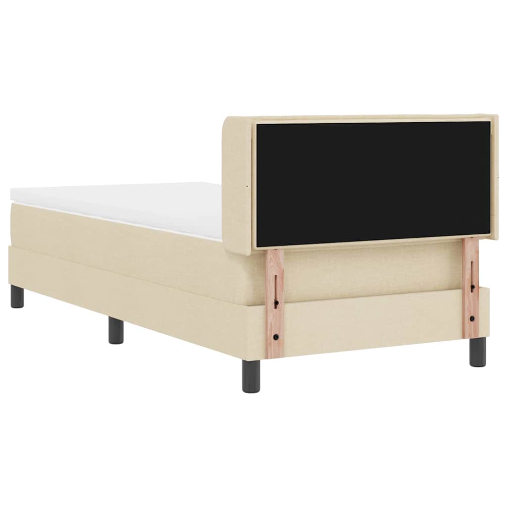 Krevet s opruga kutije s uzglavljem Krema 200 x 80 cm tkanina