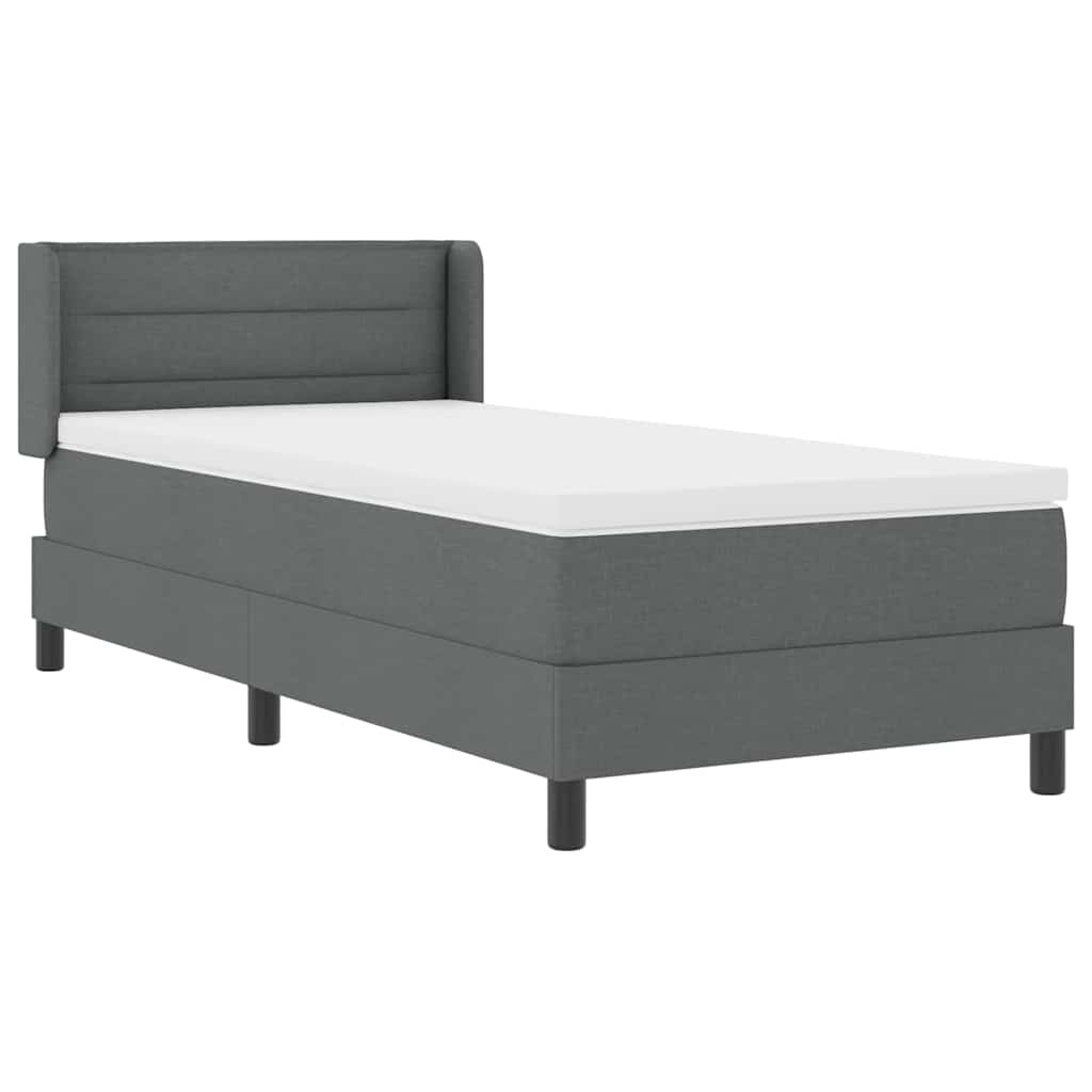 Krevet s opruga kutije Tamno siva 190 x 90 cm tkanina