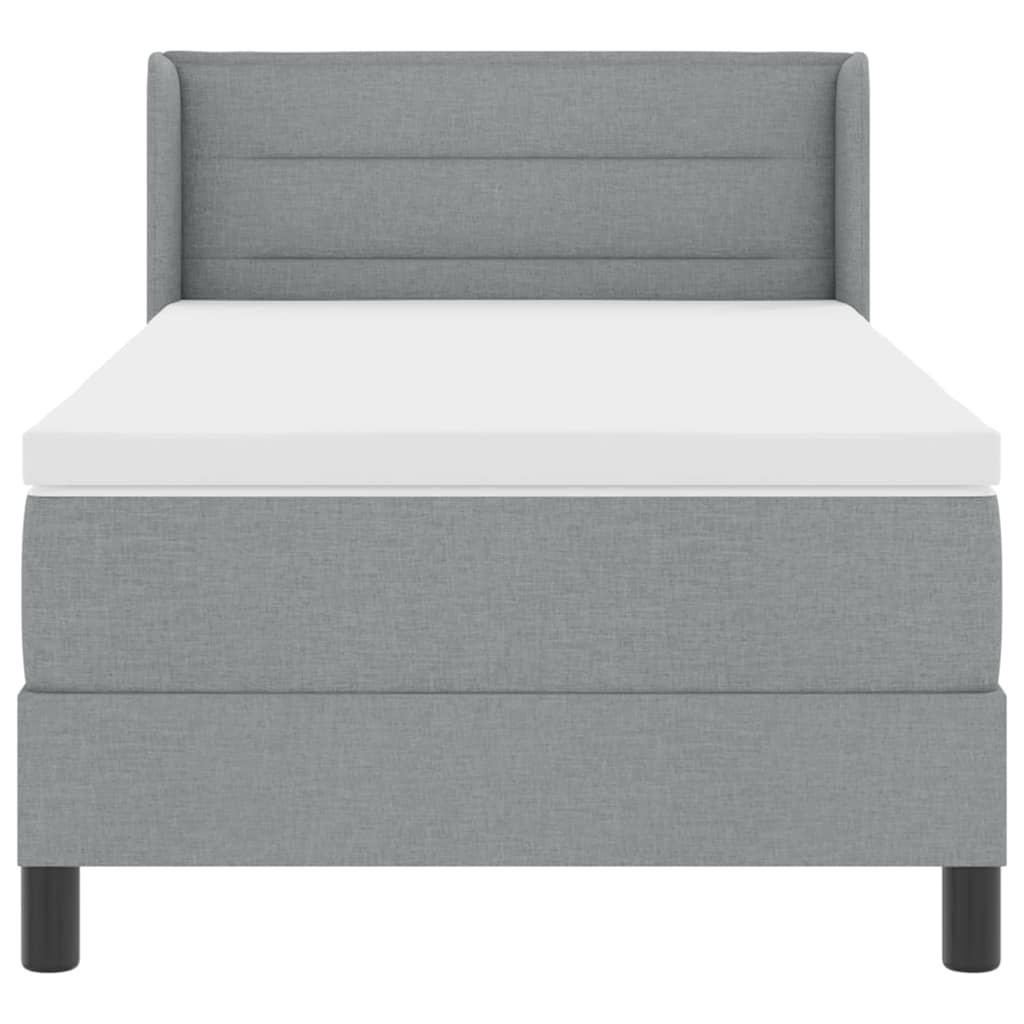 Krevet s opruga kutije Svijetlo siva 200 x 90 cm tkanina
