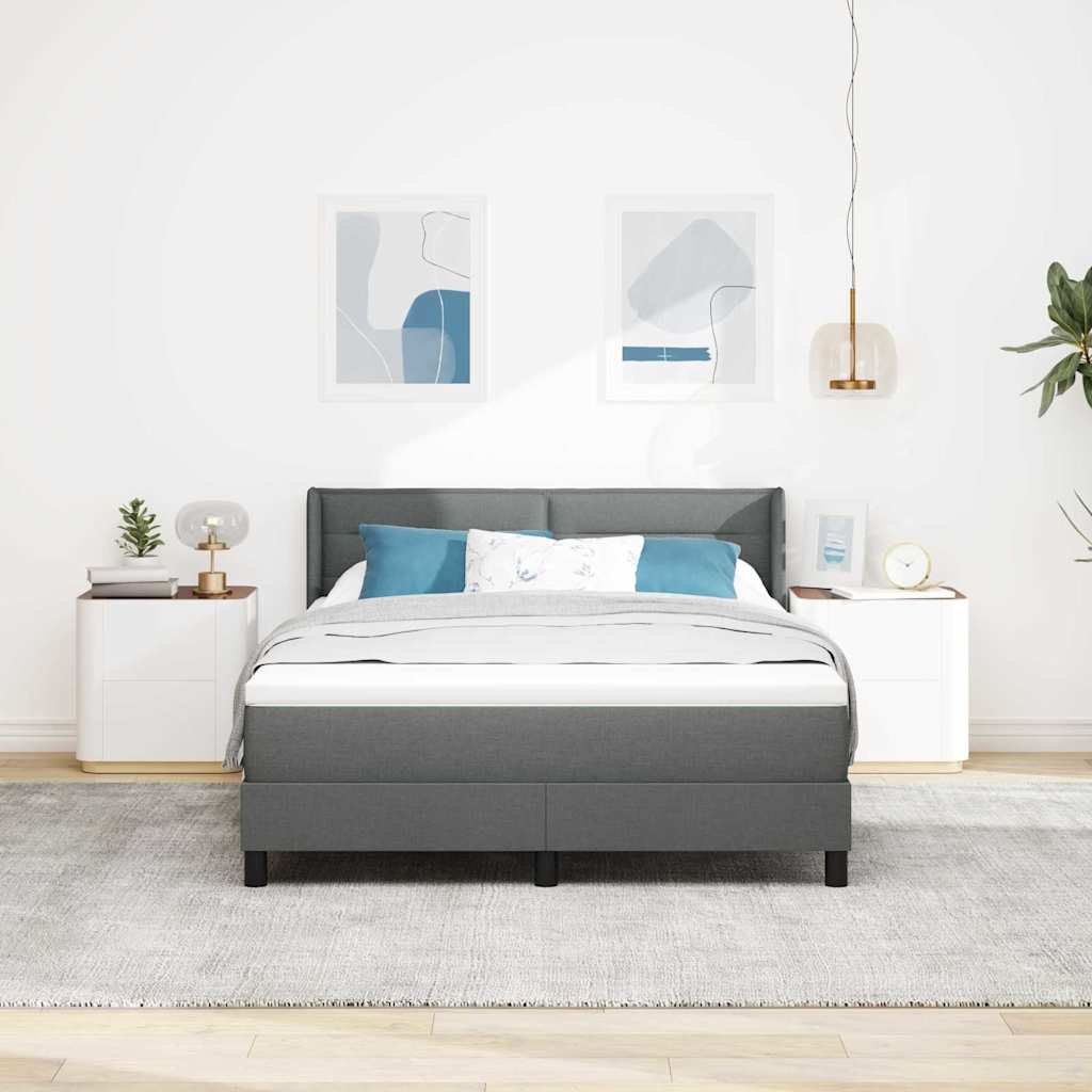 Krevet s opruga kutije Tamno siva 200 x 140 cm tkanina
