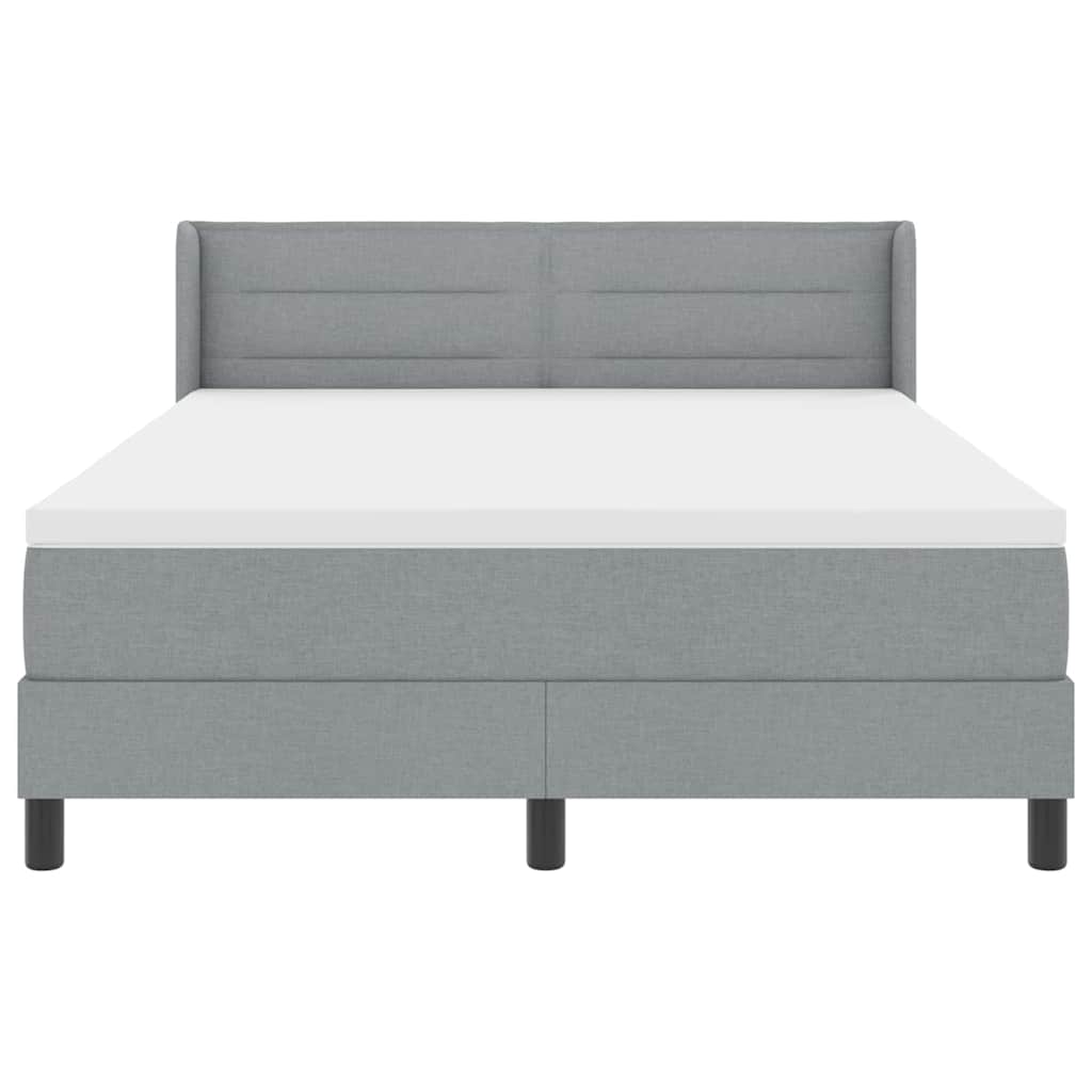 Krevet s opruga kutije Svijetlo siva 200 x 160 cm tkanina