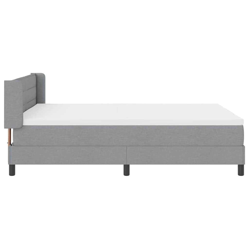 Krevet s opruga kutije Svijetlo siva 200 x 160 cm tkanina