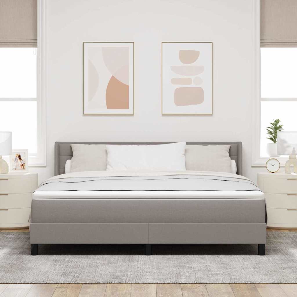 Krevet s opruga kutije Sivo-smeđa 200 x 180 cm tkanina