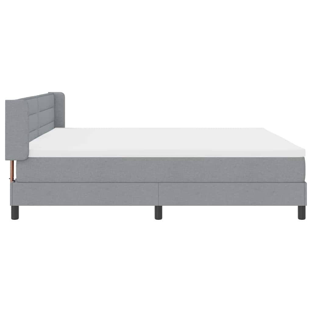 Krevet s opruga kutije Svijetlo siva 200 x 200 cm tkanina