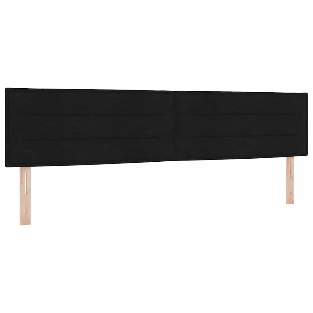 Krevet s opruga kutije s uzglavljem Crna 200 x 200 cm tkanina