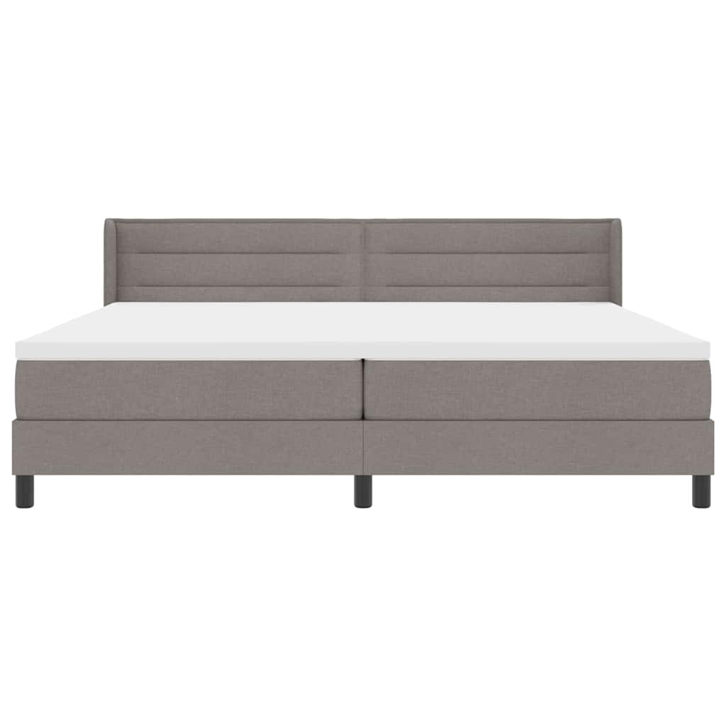 Krevet s opruga kutije Sivo-smeđa 200 x 200 cm tkanina