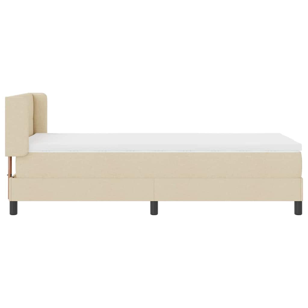 Krevet s opruga kutije s uzglavljem Krema 200 x 80 cm tkanina