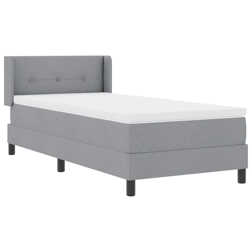 Krevet s opruga kutije Svijetlo siva 190 x 90 cm tkanina