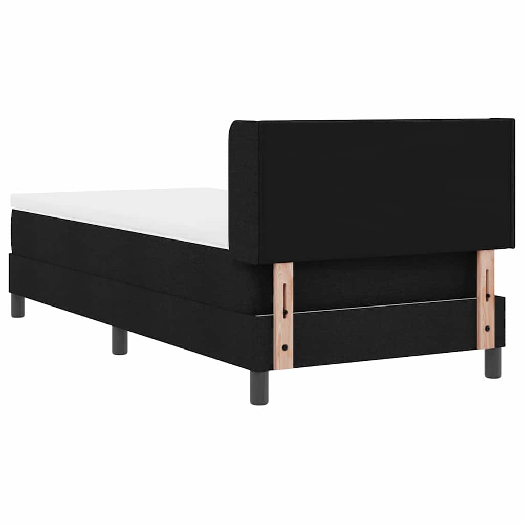 Krevet s opruga kutije s uzglavljem Crna 200 x 90 cm tkanina