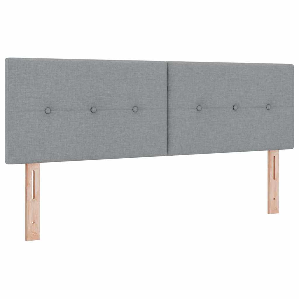 Krevet s opruga kutije Svijetlo siva 190 x 140 cm tkanina