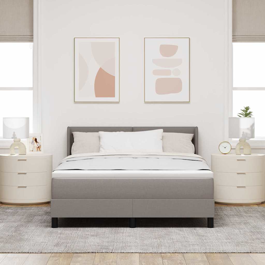 Krevet s opruga kutije Sivo-smeđa 200 x 140 cm tkanina