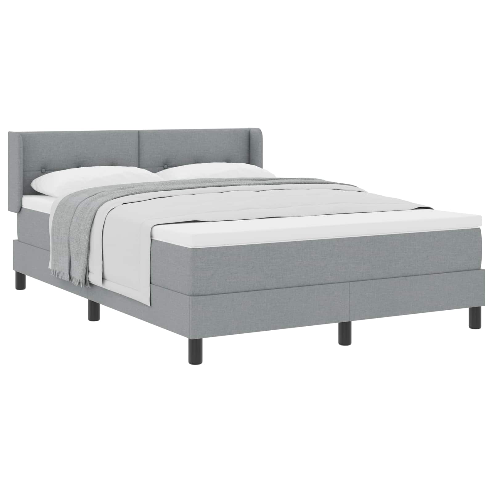 Krevet s opruga kutije Svijetlo siva 200 x 160 cm tkanina