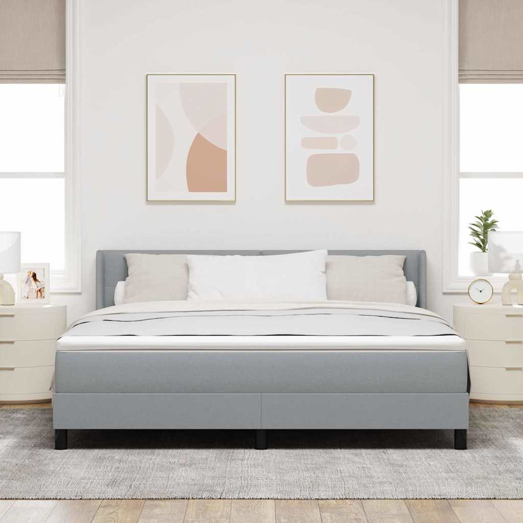 Krevet s opruga kutije Svijetlo siva 200 x 180 cm tkanina