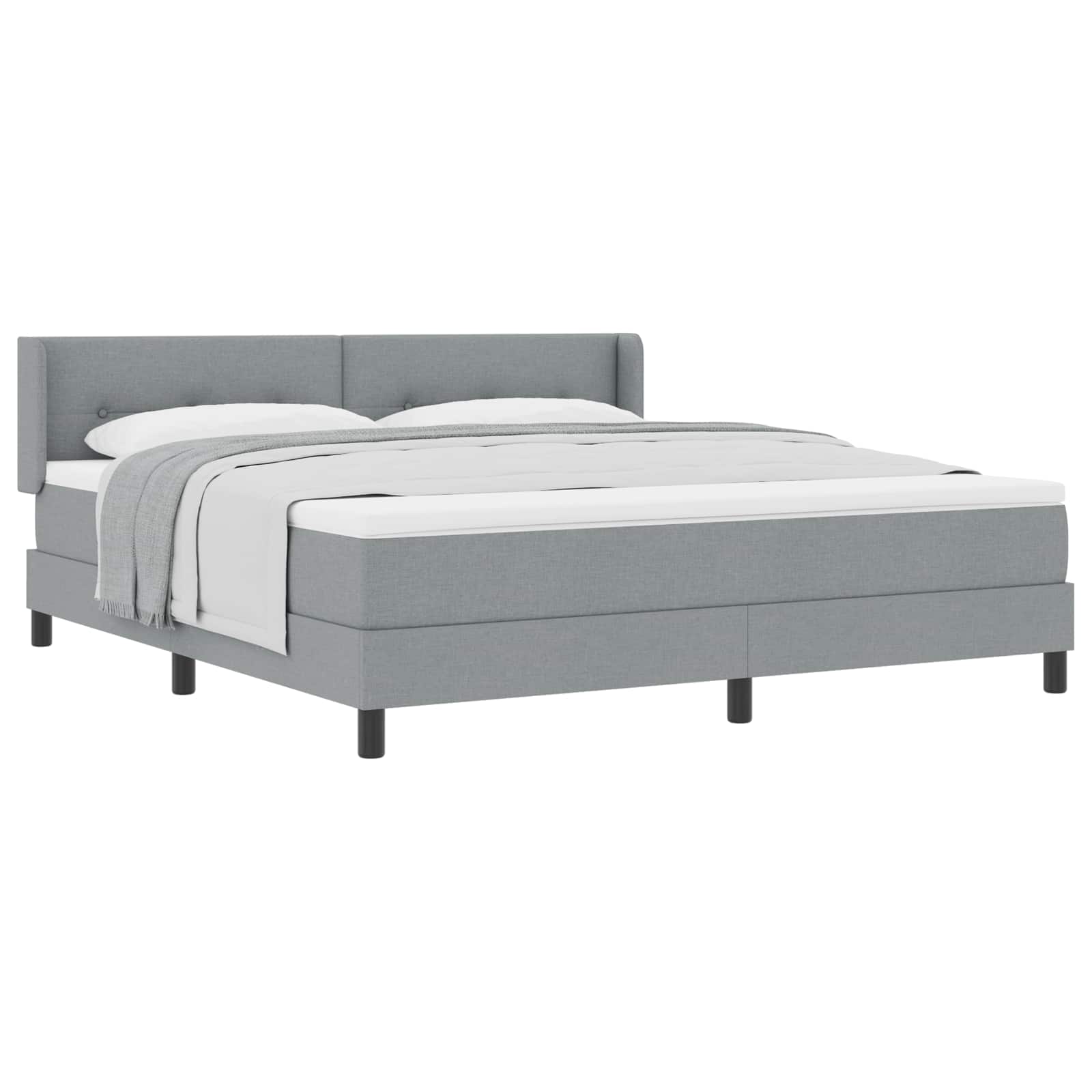 Krevet s opruga kutije Svijetlo siva 200 x 180 cm tkanina