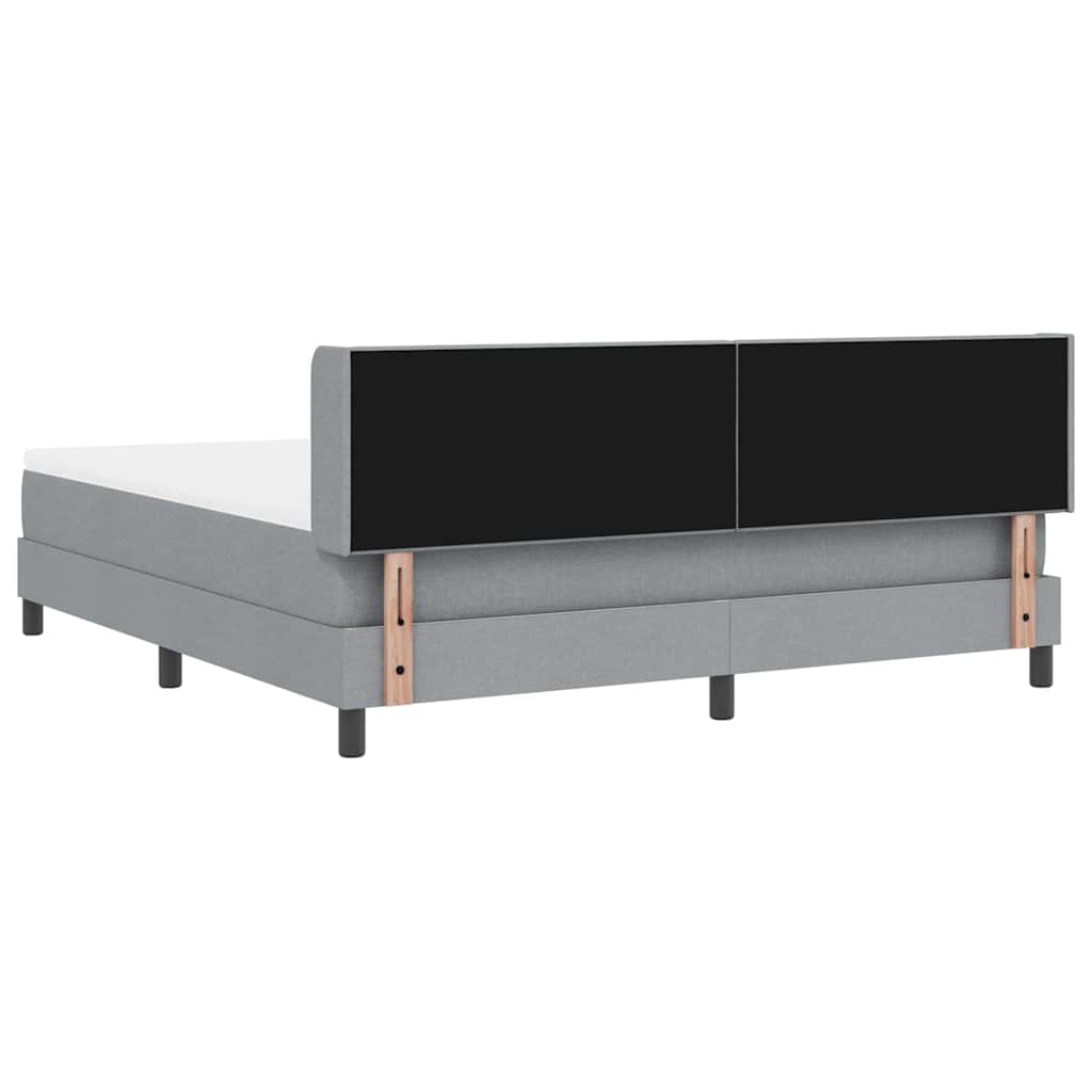 Krevet s opruga kutije Svijetlo siva 200 x 180 cm tkanina