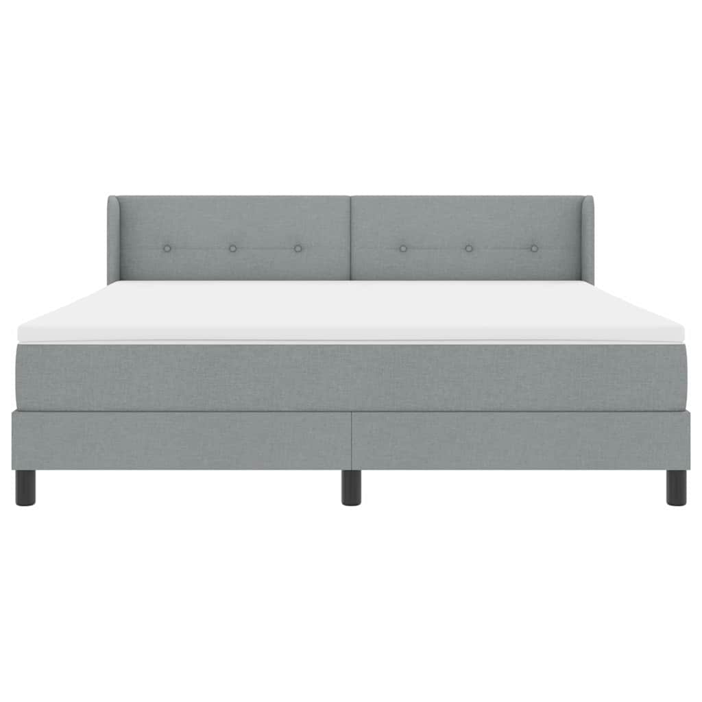 Krevet s opruga kutije Svijetlo siva 200 x 180 cm tkanina