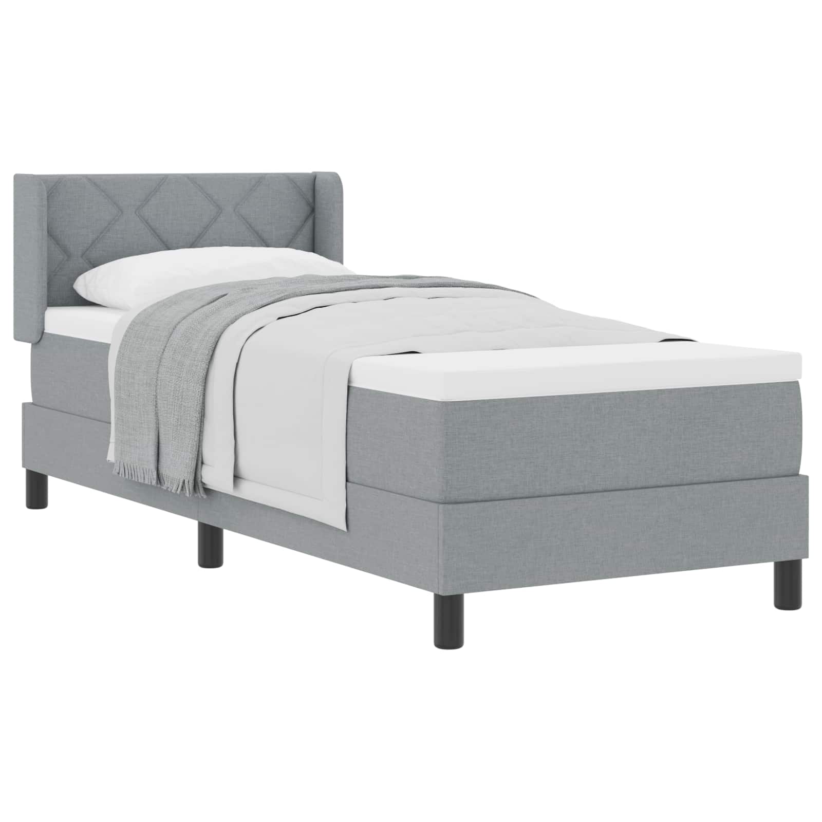 Krevet s opruga kutije Svijetlo siva 200 x 80 cm tkanina
