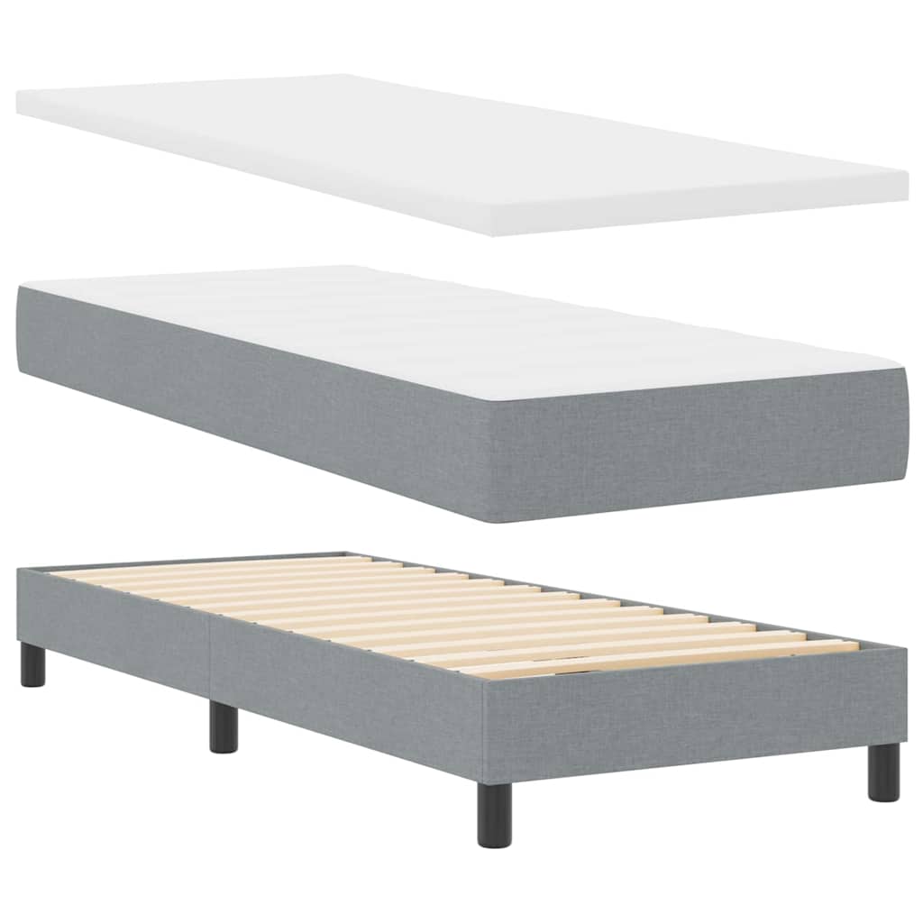 Krevet s opruga kutije Svijetlo siva 200 x 80 cm tkanina