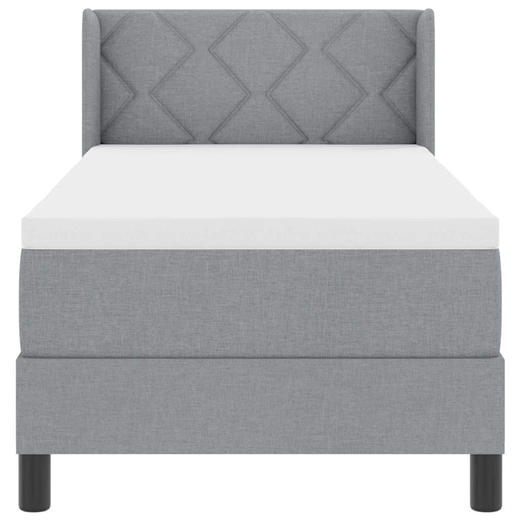 Krevet s opruga kutije Svijetlo siva 200 x 80 cm tkanina