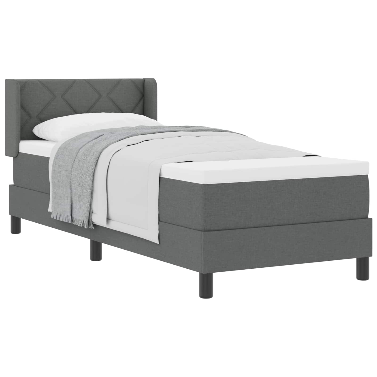 Krevet s opruga kutije Tamno siva 200 x 80 cm tkanina