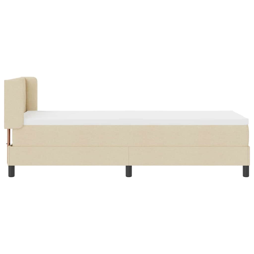 Krevet s opruga kutije s uzglavljem Krema 200 x 80 cm tkanina