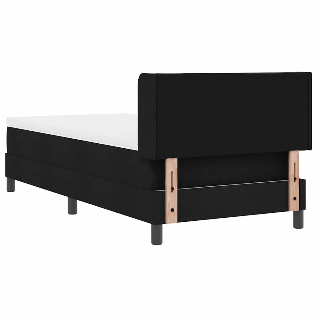 Krevet s opruga kutije s uzglavljem Crna 200 x 90 cm tkanina