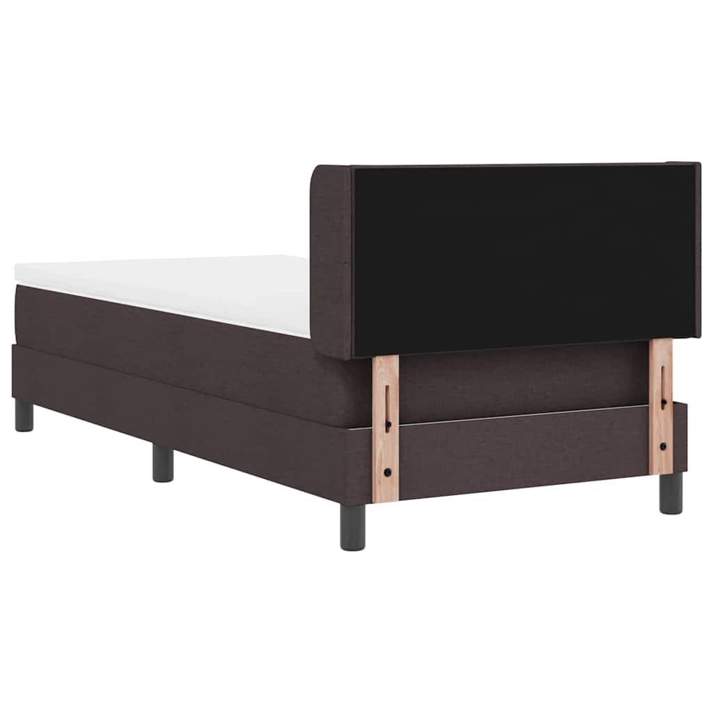 Krevet s opruga kutije Tamno smeđa 200 x 90 cm tkanina