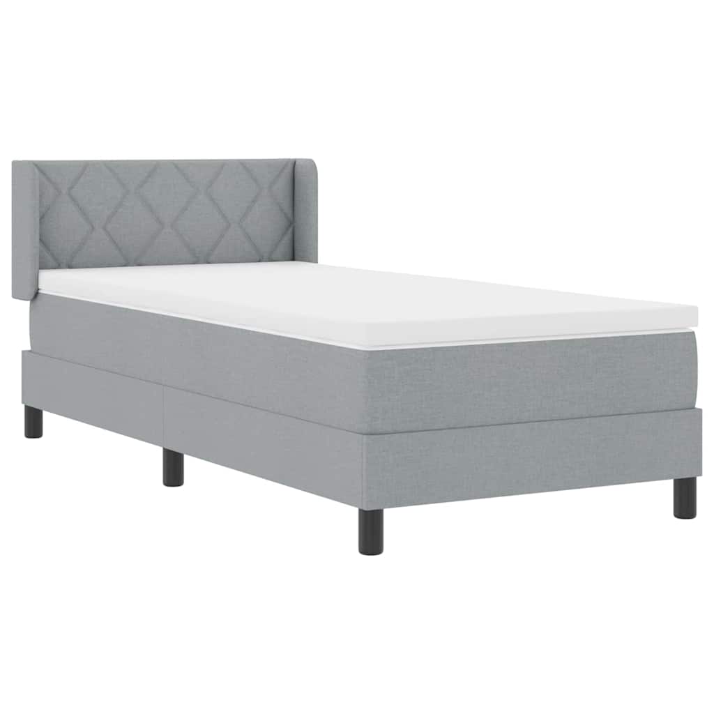 Krevet s opruga kutije Svijetlo siva 200 x 100 cm tkanina
