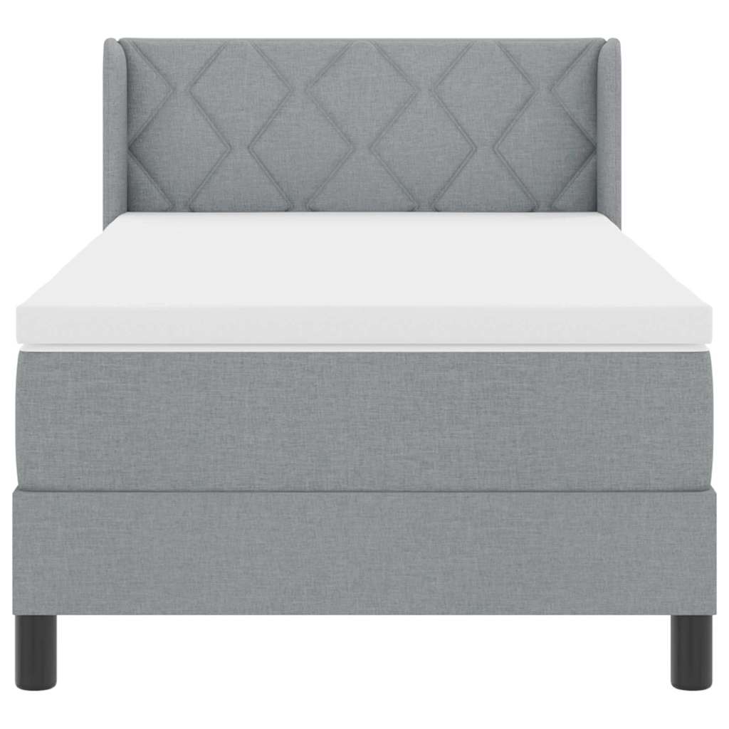 Krevet s opruga kutije Svijetlo siva 200 x 100 cm tkanina