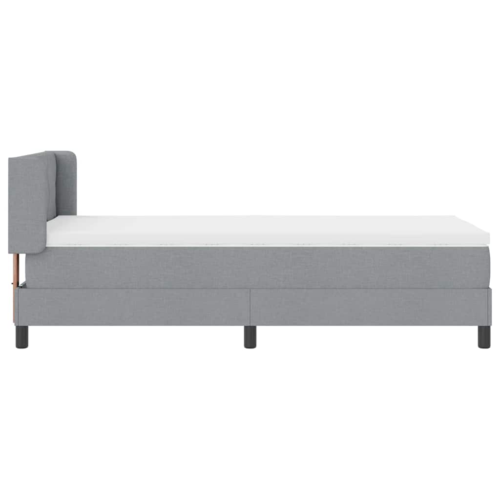 Krevet s opruga kutije Svijetlo siva 200 x 100 cm tkanina