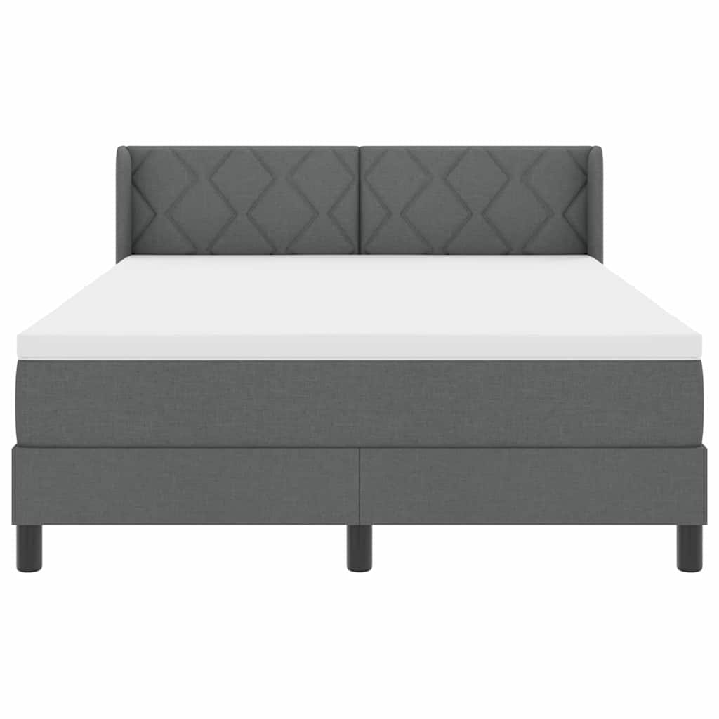 Krevet s opruga kutije Tamno siva 200 x 140 cm tkanina