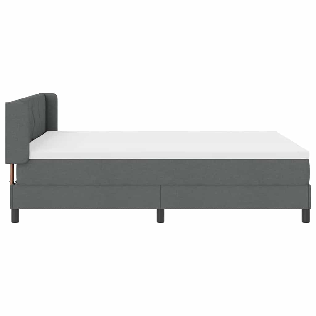 Krevet s opruga kutije Tamno siva 200 x 140 cm tkanina