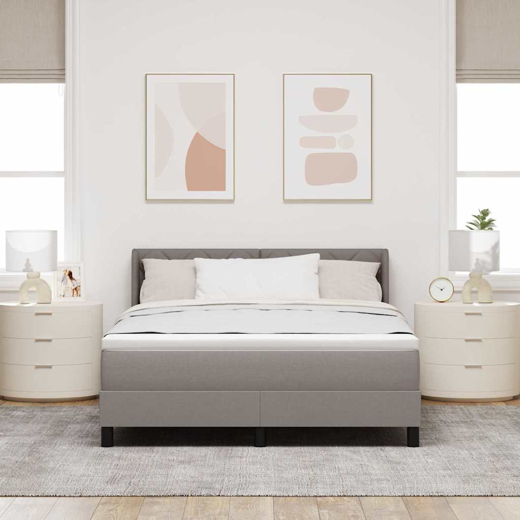 Krevet s opruga kutije Sivo-smeđa 200 x 140 cm tkanina