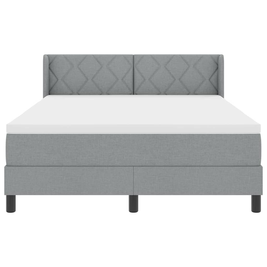 Krevet s opruga kutije Svijetlo siva 200 x 160 cm tkanina