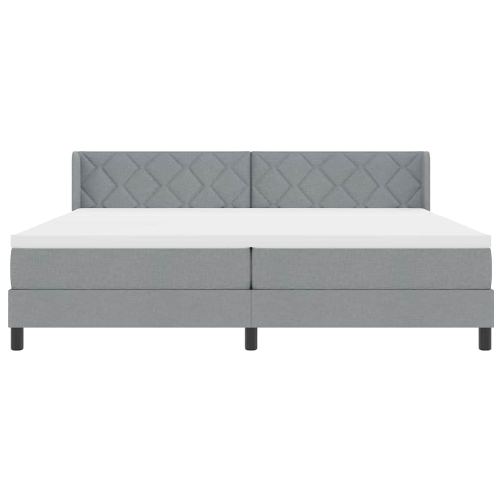 Krevet s opruga kutije Svijetlo siva 200 x 200 cm tkanina