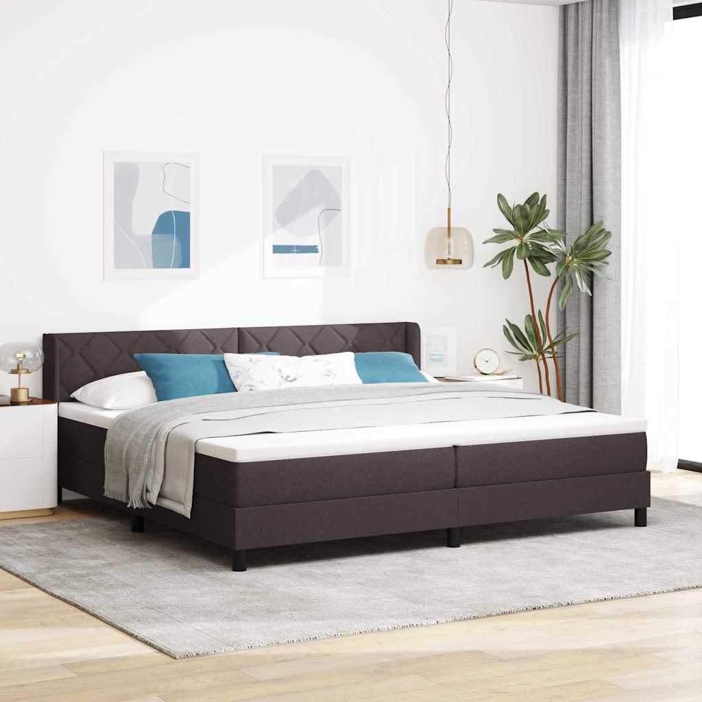 Krevet s opruga kutije Tamno smeđa 200 x 200 cm tkanina