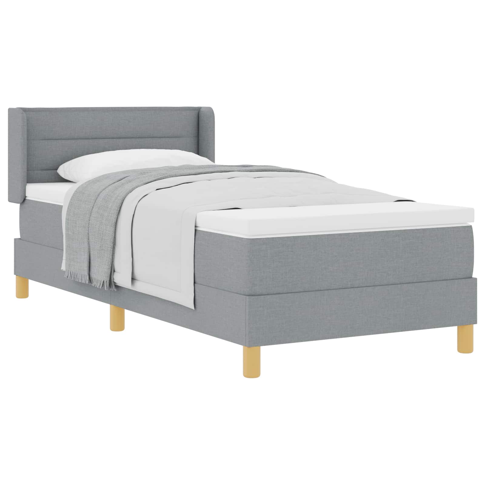 Krevet s opruga kutije Svijetlo siva 200 x 80 cm tkanina