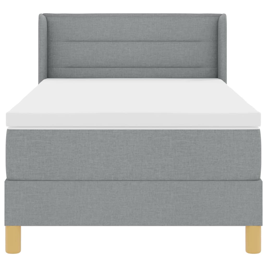 Krevet s opruga kutije Svijetlo siva 190 x 90 cm tkanina
