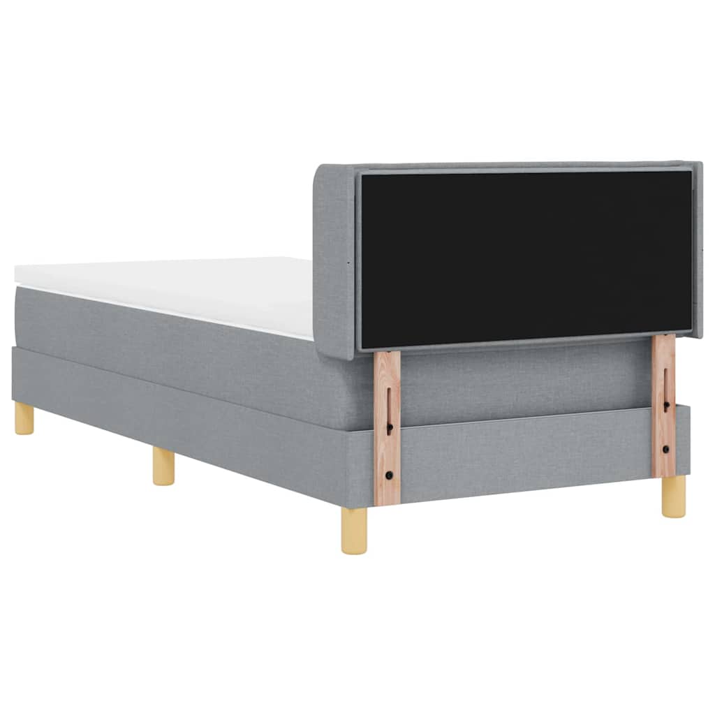 Krevet s opruga kutije Svijetlo siva 200 x 90 cm tkanina