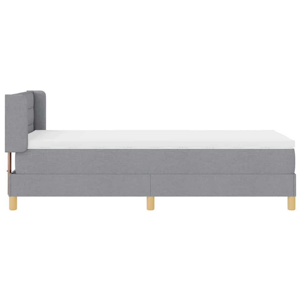 Krevet s opruga kutije Svijetlo siva 200 x 90 cm tkanina