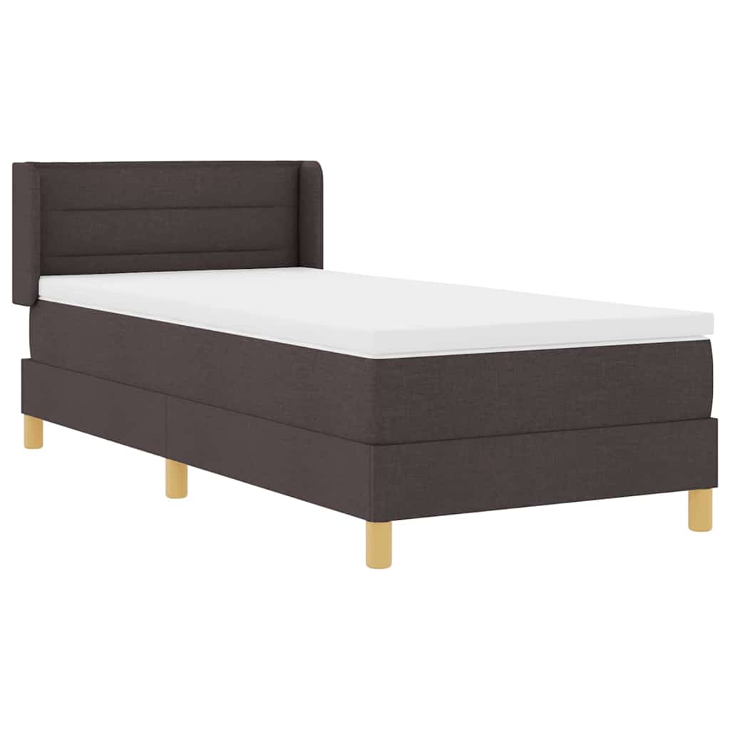 Krevet s opruga kutije Tamno smeđa 200 x 90 cm tkanina